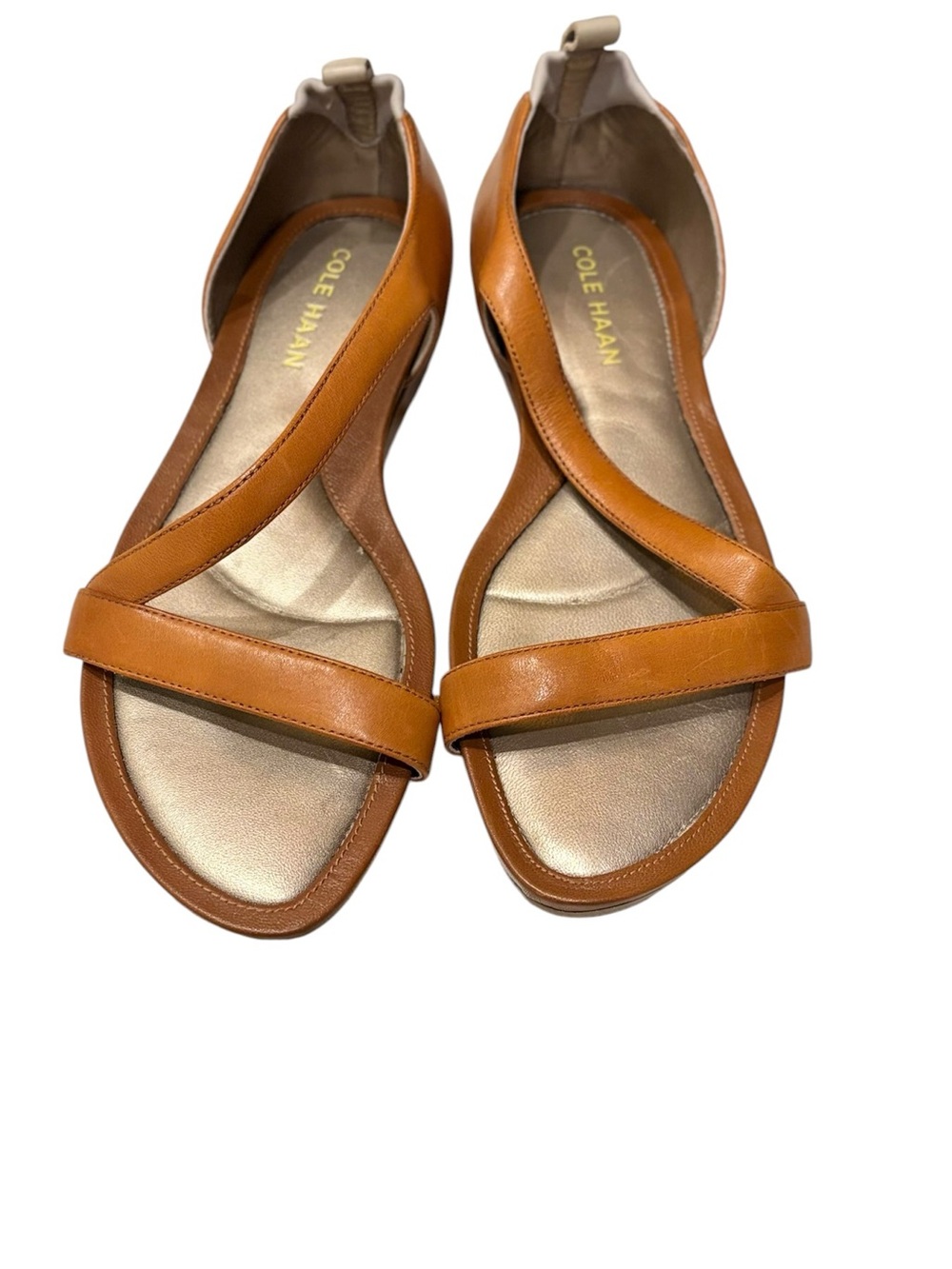 Cole Haan & Nike Cognac Leather Crisscross Strappy Vacation Summer Sandals sz 7 - Picture 2 of 16